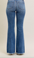 Judy Blue Mid Rise Vintage Wash Fray Hem Flare Denim Jeans