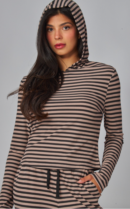 Modal Stripe Hoodie
