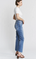 High Rise Raw Hem Loose Fit Straight Jeans