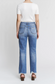 High Rise Raw Hem Loose Fit Straight Jeans