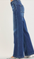 High Rise Wide Leg Slanted Pocket Jeans