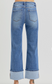 High Rise Ankle Straight Jeans with Wide Cuff