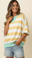Flutter Sleeve Stripe French Terry Top