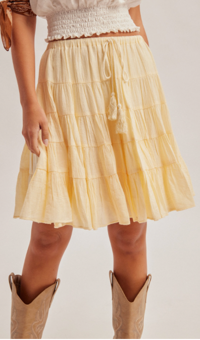 Golden Hour Tiered Midi Skirt