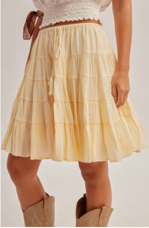Golden Hour Tiered Midi Skirt