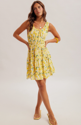 Main Squeeze Lemon Mini Dress