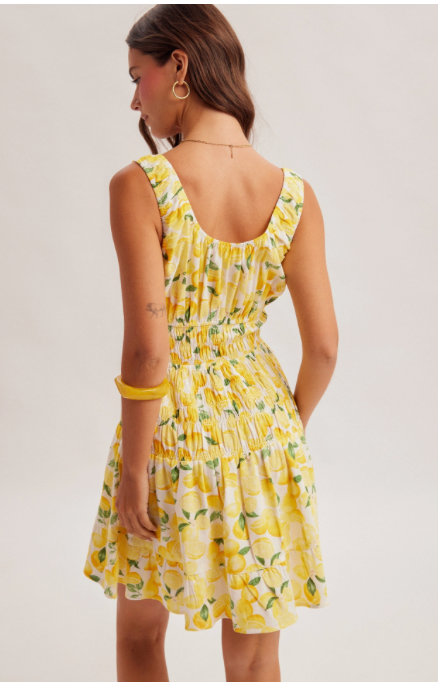 Main Squeeze Lemon Mini Dress