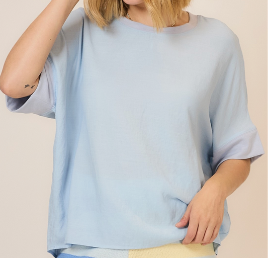 Easy Breeze Contrast Hem Top