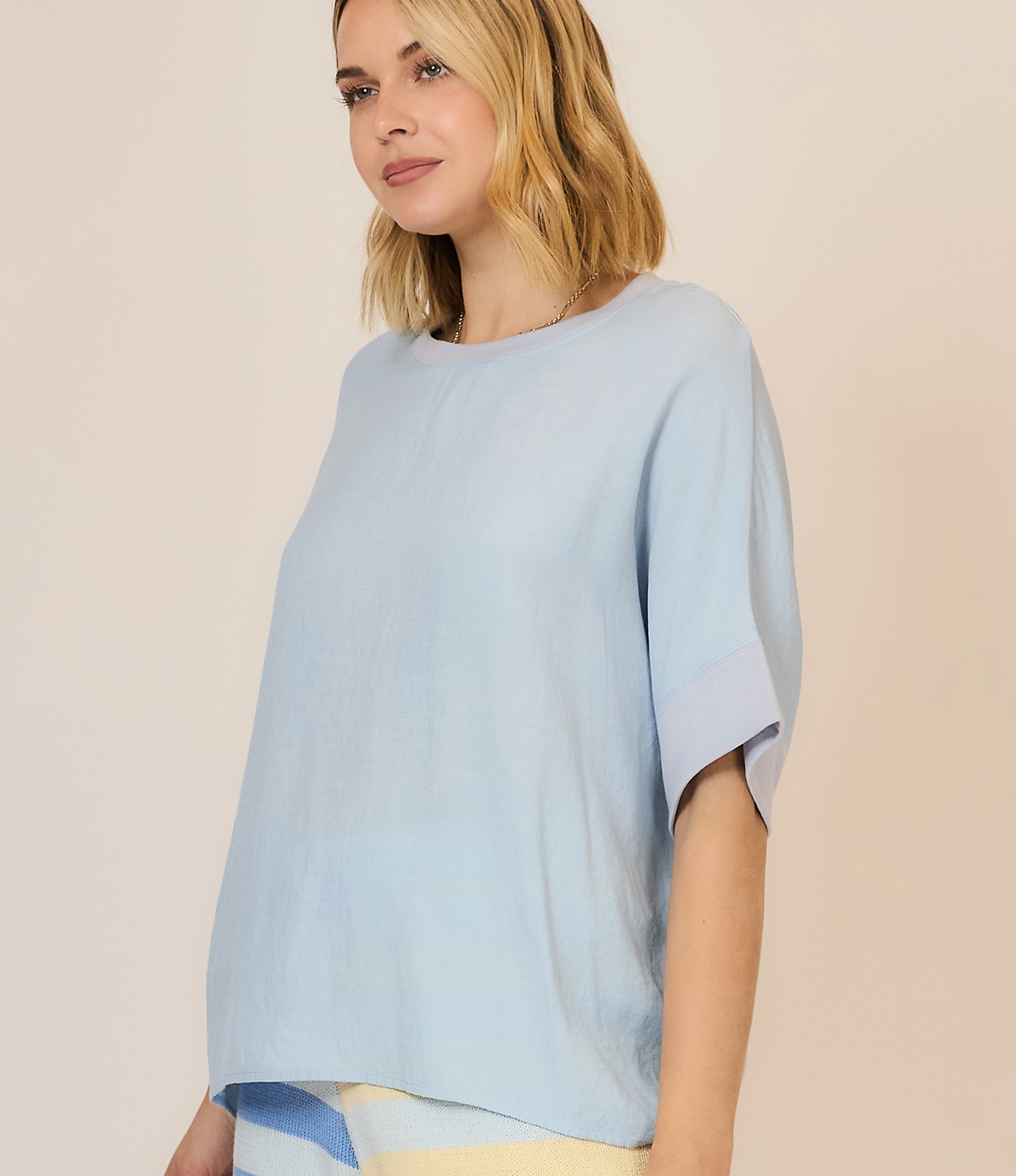 Easy Breeze Contrast Hem Top