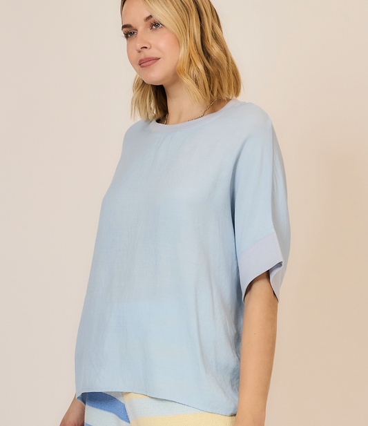 Easy Breeze Contrast Hem Top