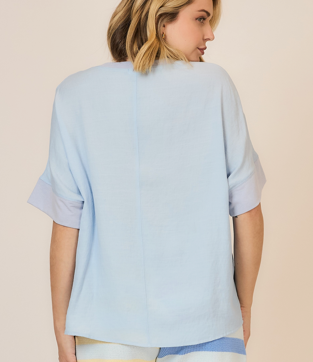 Easy Breeze Contrast Hem Top