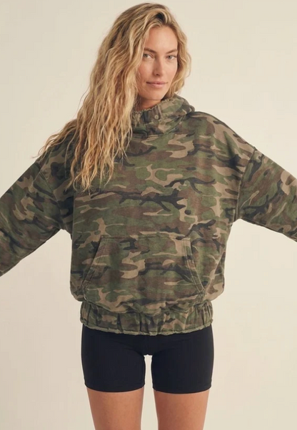 Camo Oversized French Terry Hoodie