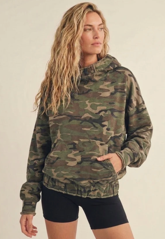 Camo Oversized French Terry Hoodie