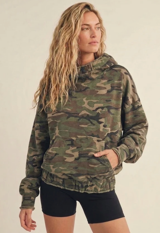 Camo Oversized French Terry Hoodie
