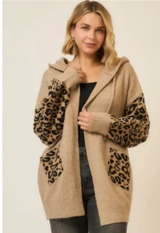 Wild Side Leopard Hooded Cardigan