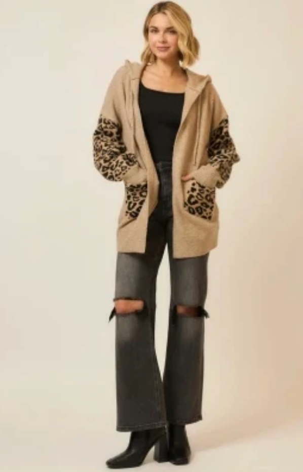 Wild Side Leopard Hooded Cardigan