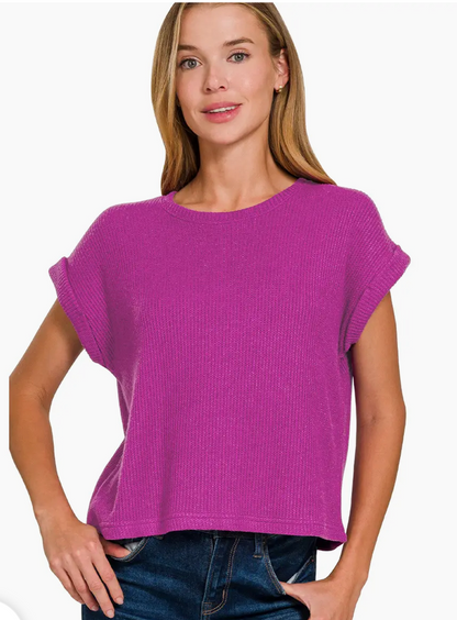 Roll-up Sleeve Lightweight Sweater
