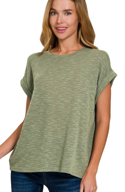 Hacci Slub Rolled Up Sleeve Tee