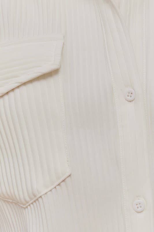 Oversized Shirt in Stripe Texture