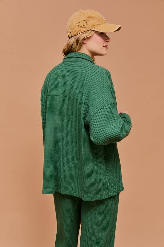 Green Waffle Shacket
