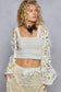 Daisy Crochet V-Neck Tie-Front Cardigan