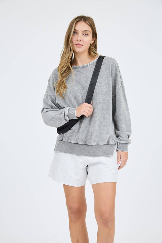 Long Sleeve Washed Crewneck