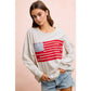 American Flag Patch Long Sleeve Top