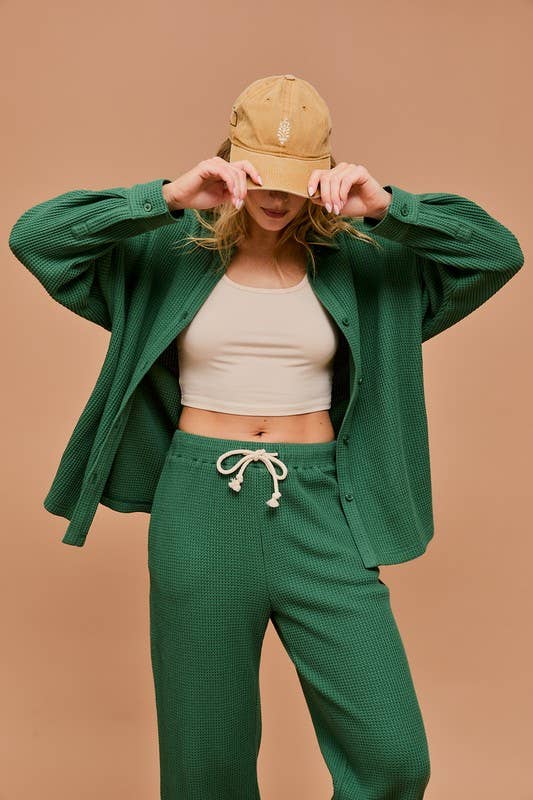 Green Waffle Shacket