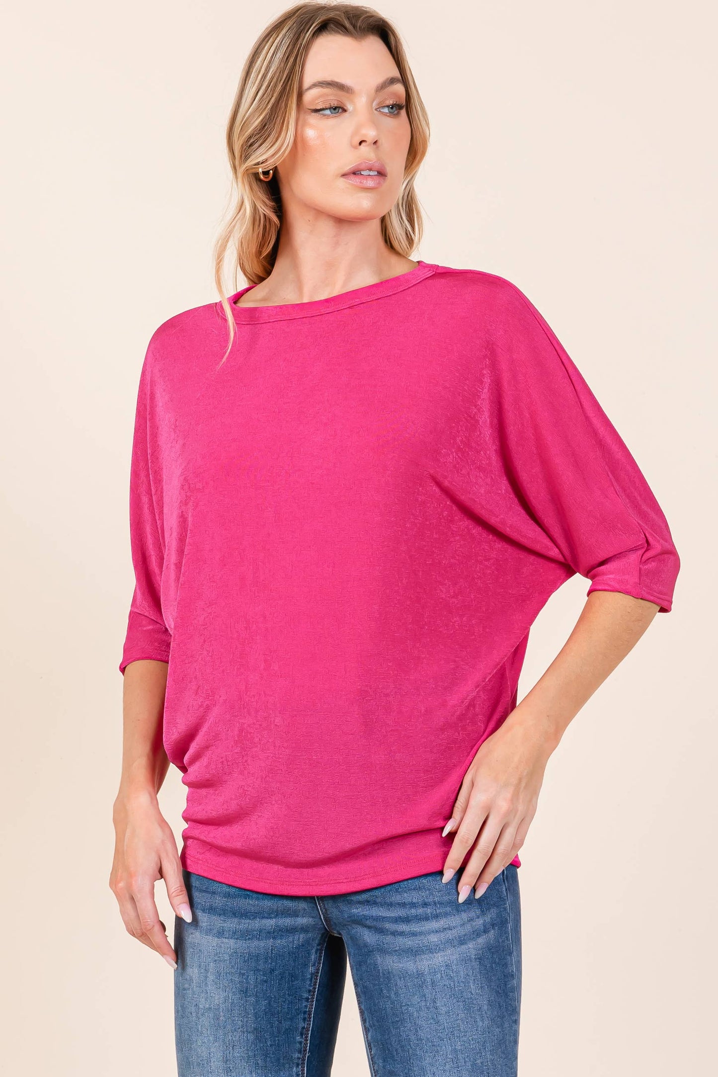 Hot Pink Dolman Top