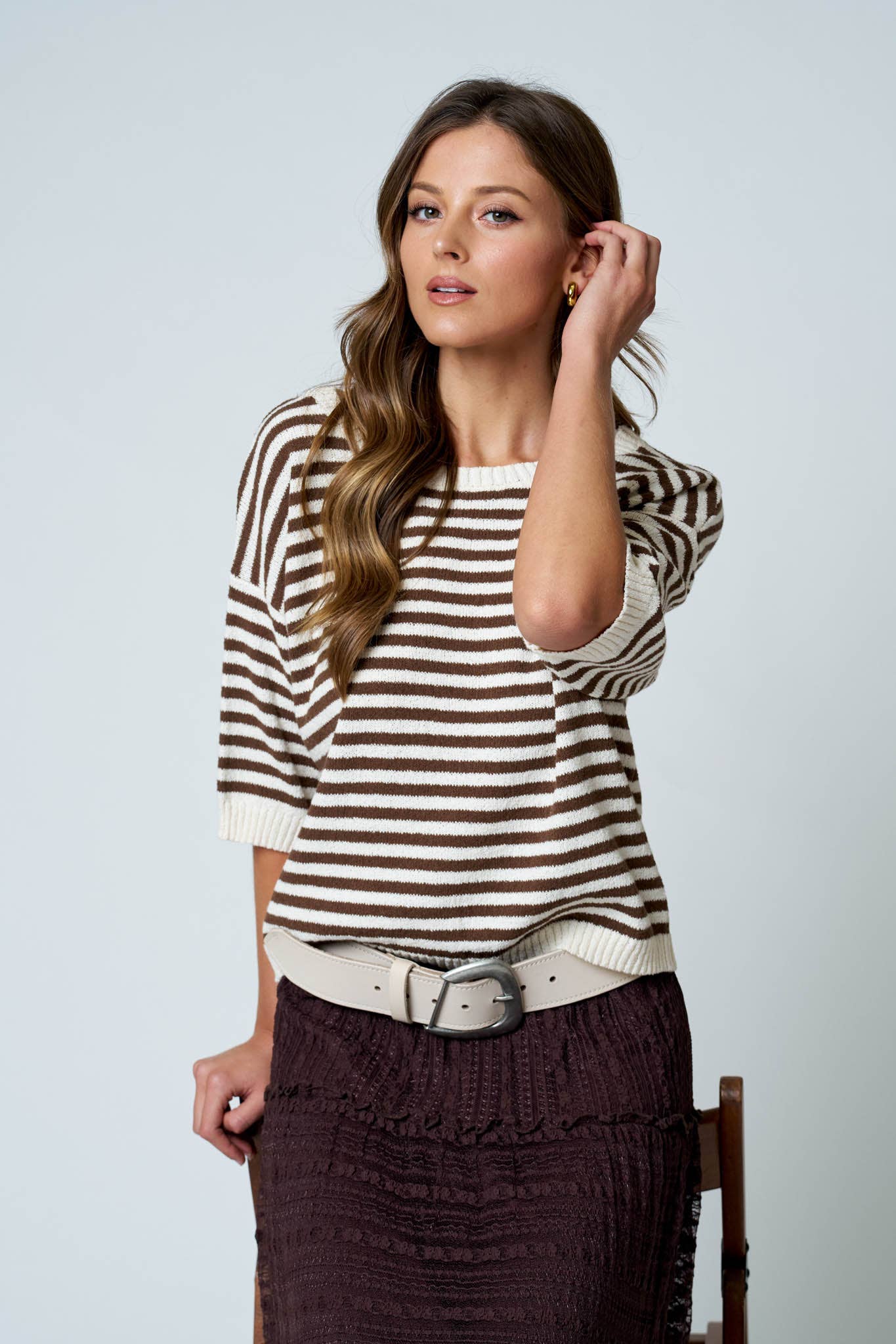 Brown Sugar & Cream Stripe Sweater