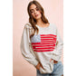 American Flag Patch Long Sleeve Top