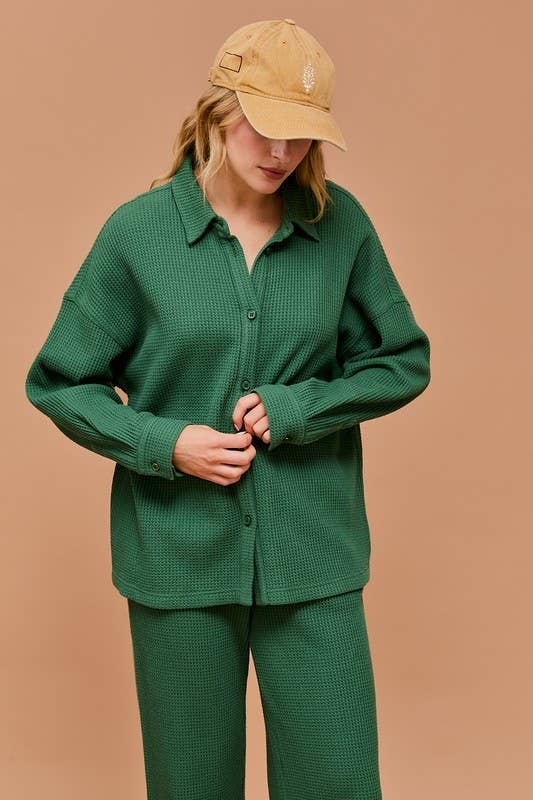 Green Waffle Shacket
