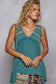 Sleeveless V-Neck Babydoll Knit Top