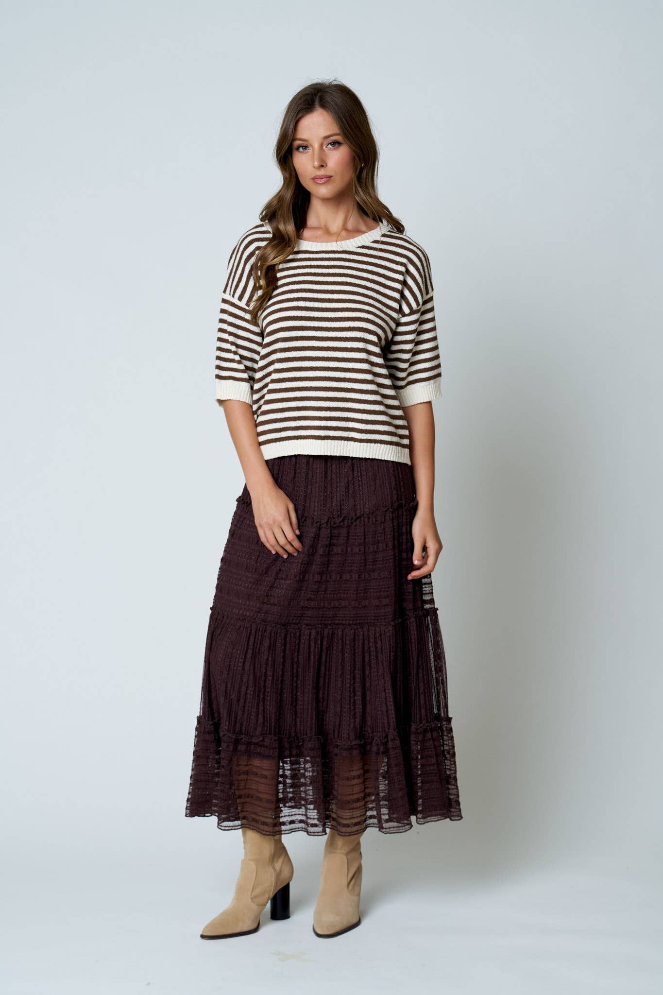 Brown Sugar & Cream Stripe Sweater