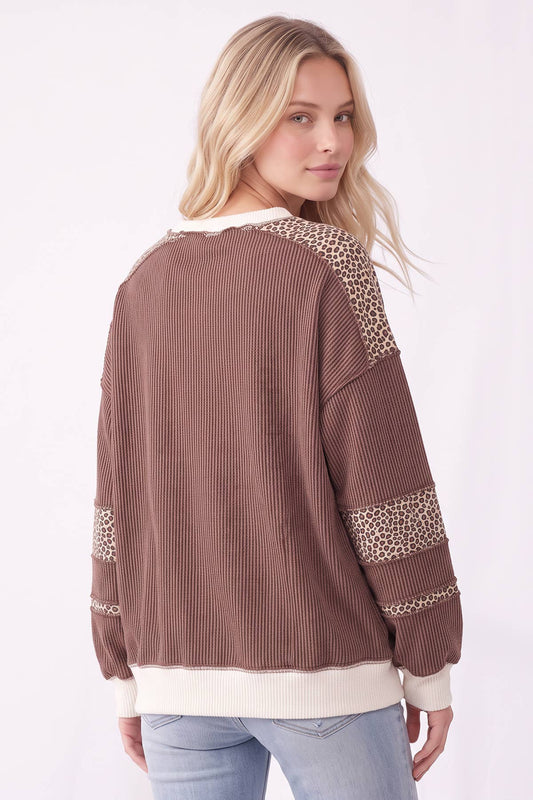 Wild Side Leopard Contrast Top