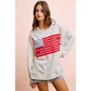 American Flag Patch Long Sleeve Top