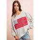 American Flag Patch Long Sleeve Top