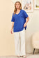 Raw Edge Detail Cotton V Neck Top