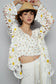 Daisy Crochet V-Neck Tie-Front Cardigan
