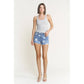 Starry High Rise Denim Shorts