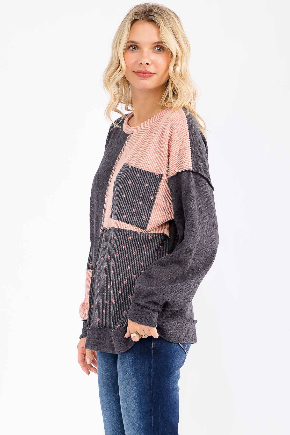 Patchwork Pullover Top