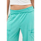 Turquoise Tide Wide Leg Cargo Pants