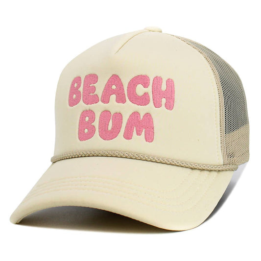 Beach Bum Embroidered Mesh Back Trucker Hat