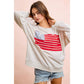 American Flag Patch Long Sleeve Top
