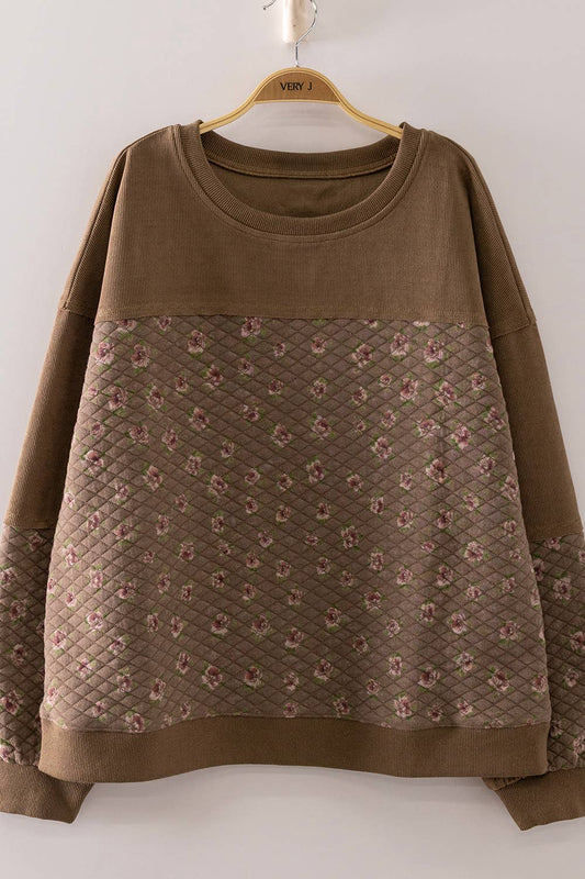 Ditsy Floral Quilted Pullover