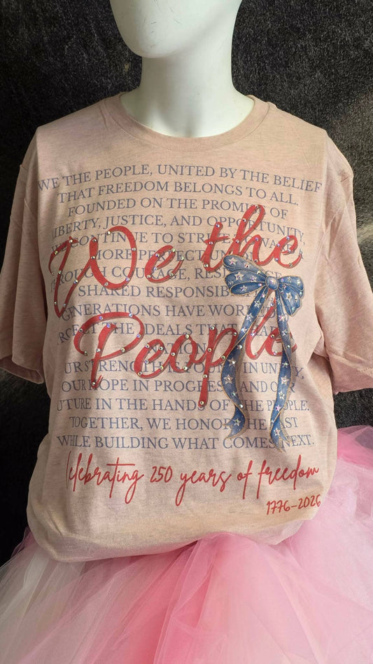 We The People Patriotic Crystal Graphic Tee