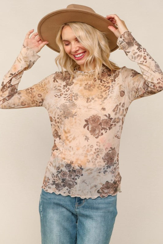 Sheer Floral Top
