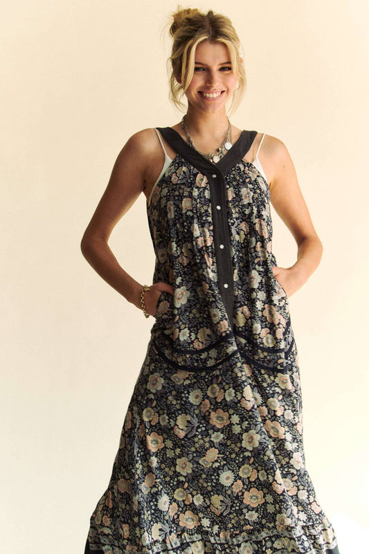 Mixed Floral Border Print Maxi Dress – Wear 3 Ways!