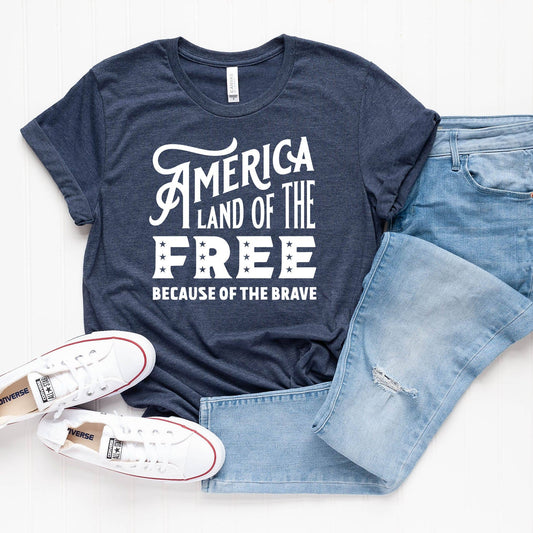 Land of the Free Because of the Brave Graphic Tee