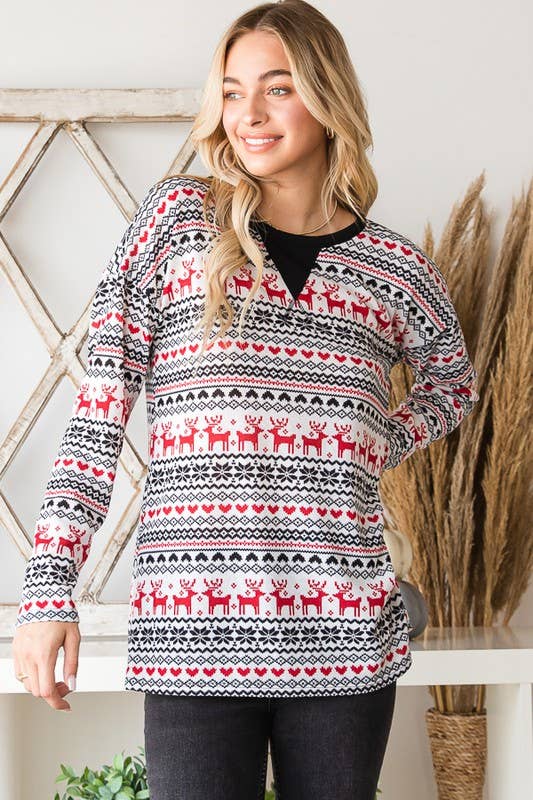 Curvy Reindeer Top